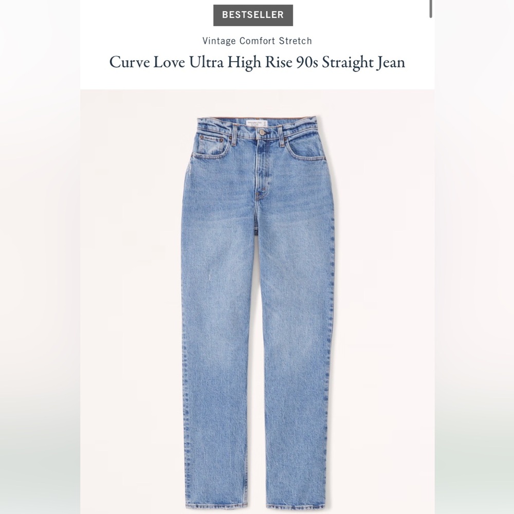 Abercrombie & Fitch The 90s Straight Ultra High Rise Curve Love / Size 28/6 S